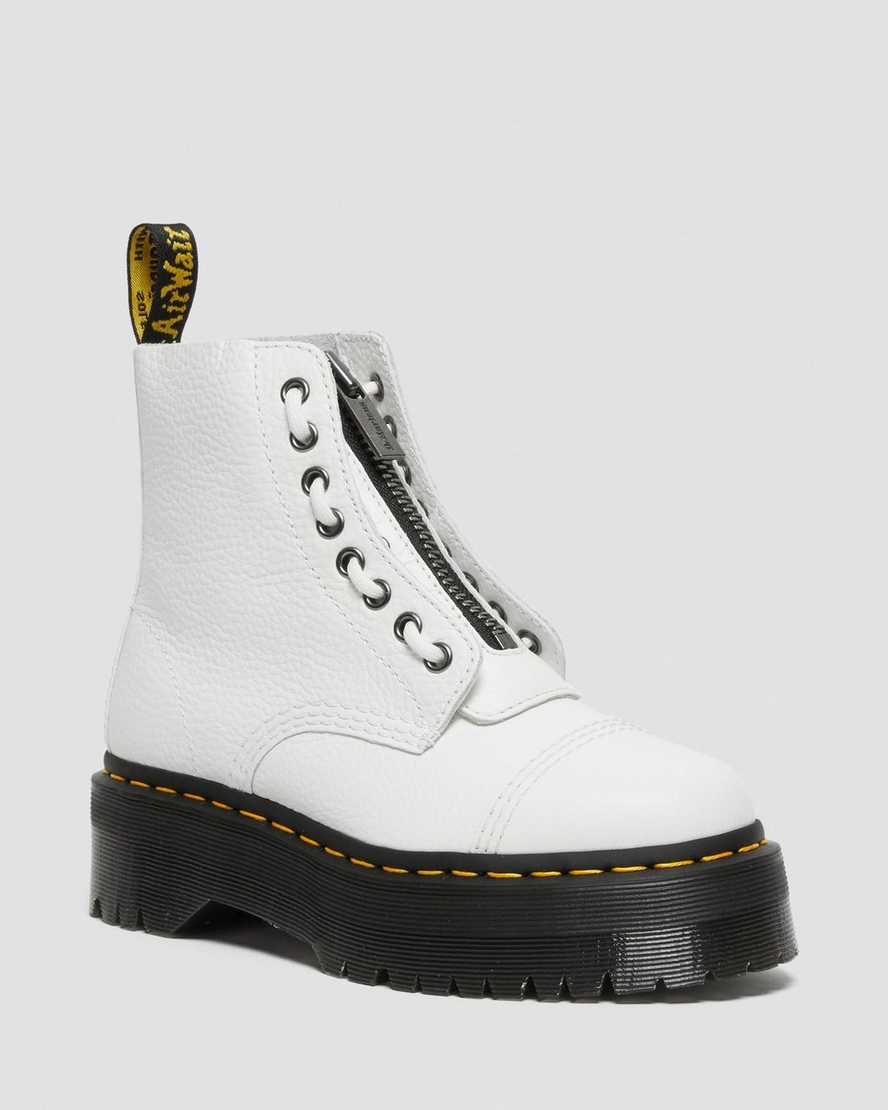 Dr. Martens Sinclair Nahka Naisten Platform Nilkkurit - Valkoinen Nilkkurit [892-VCYXIB]